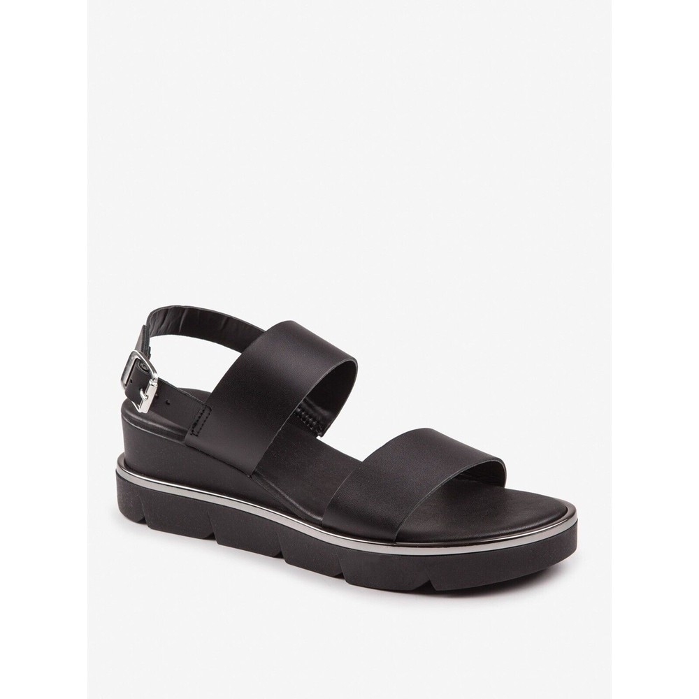 BALDI Tapetail LEATHER PLATFORM SANDALS BLACK ITALY 37 us 6.5